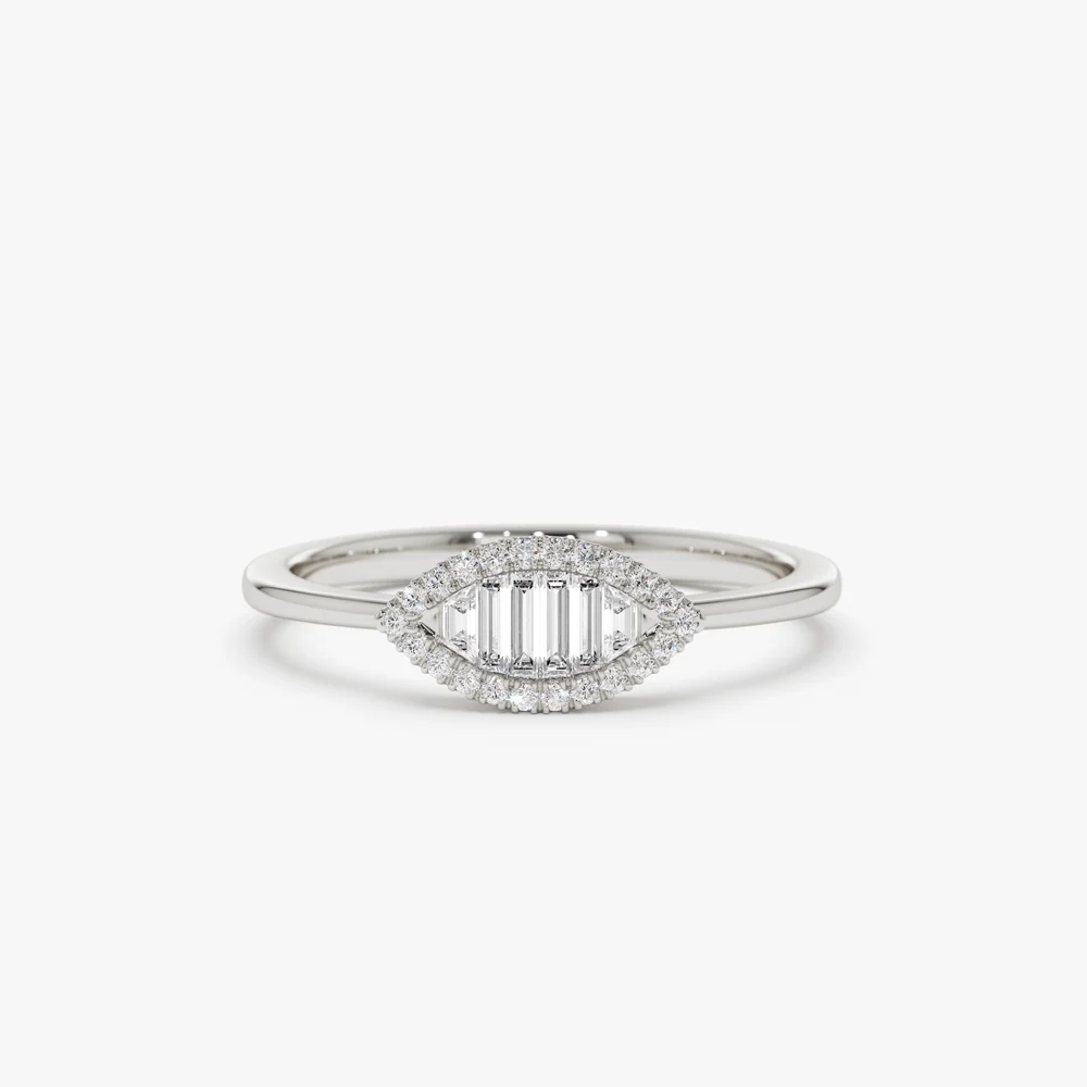 Marquise Baguette Diamond Ring in 14K - Image 7