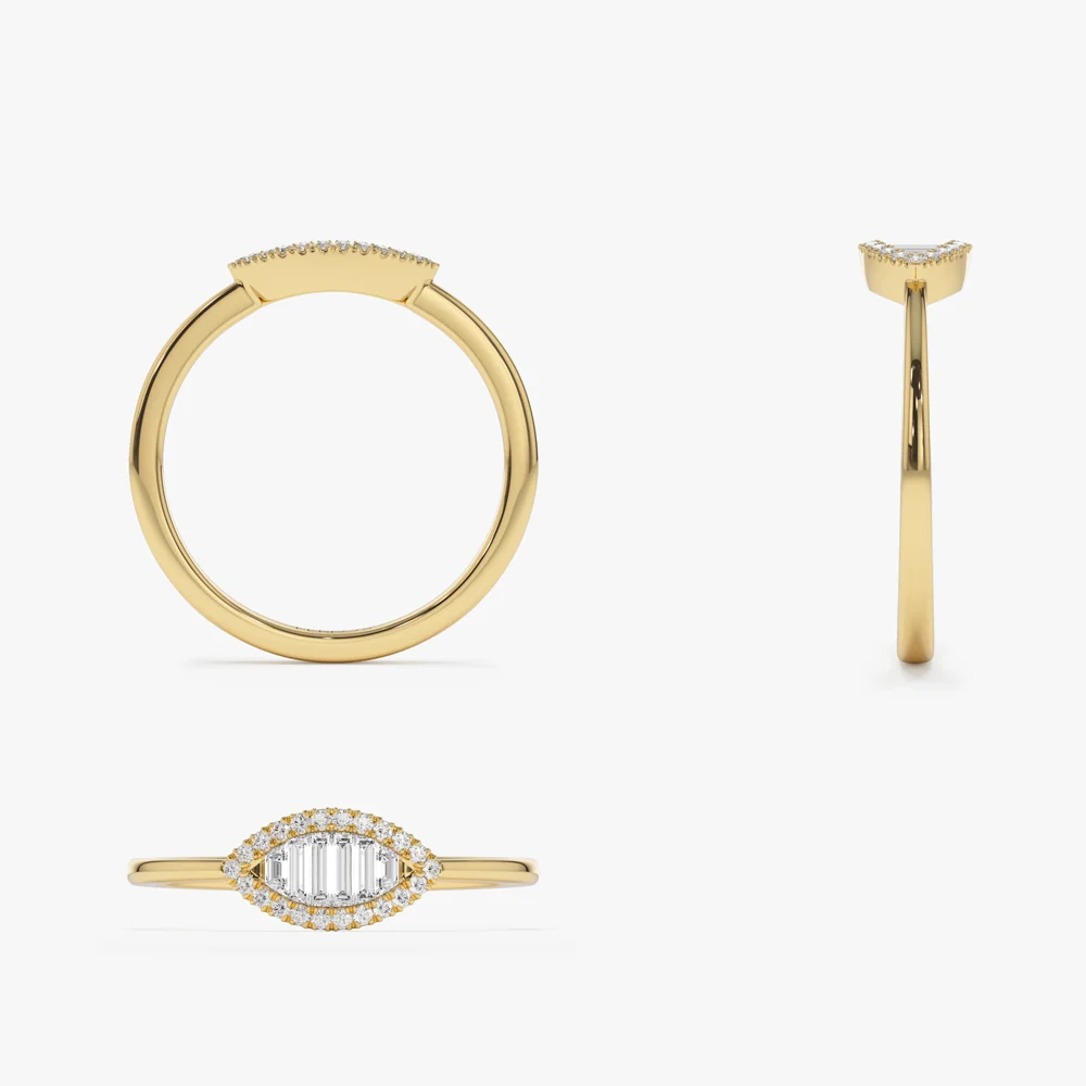 Marquise Baguette Diamond Ring in 14K - Image 9