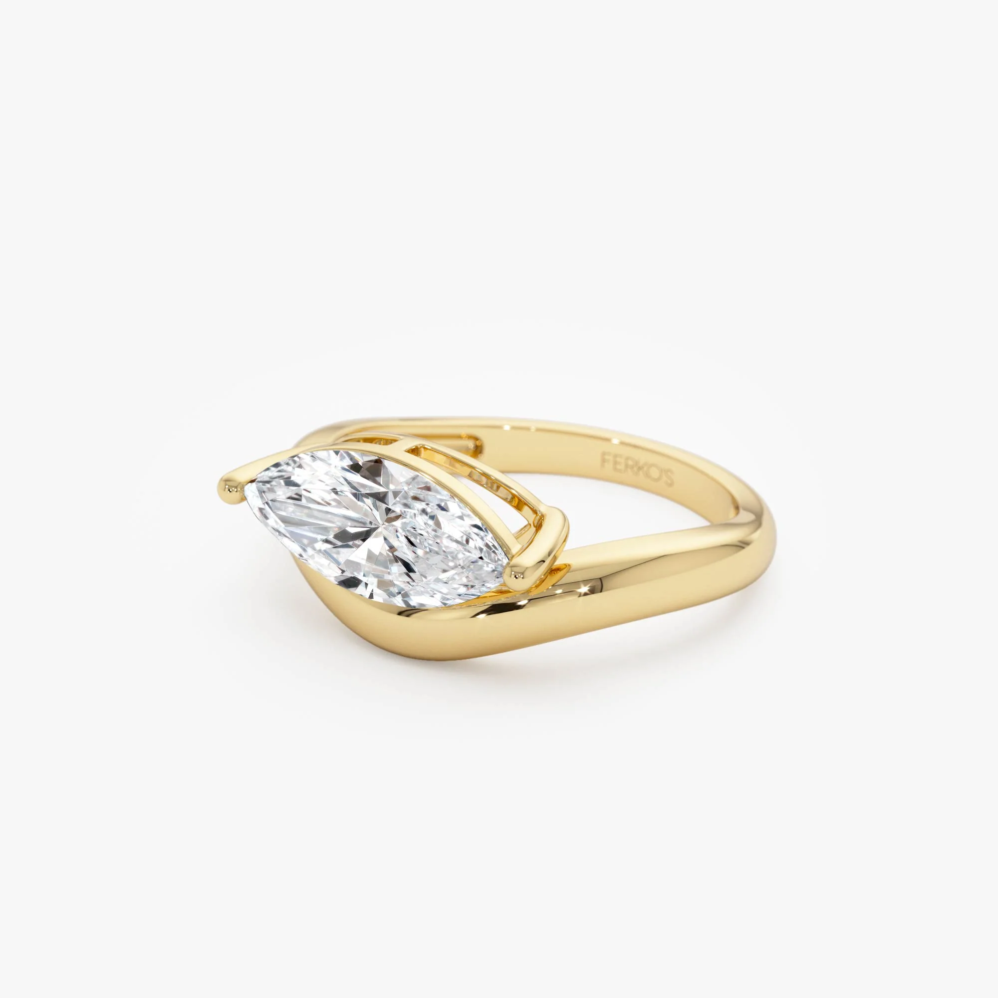 1.50 Ctw 14k Marquise Shaped Contemporary Design Lab Grown Diamond Ring - Noemi - Image 9