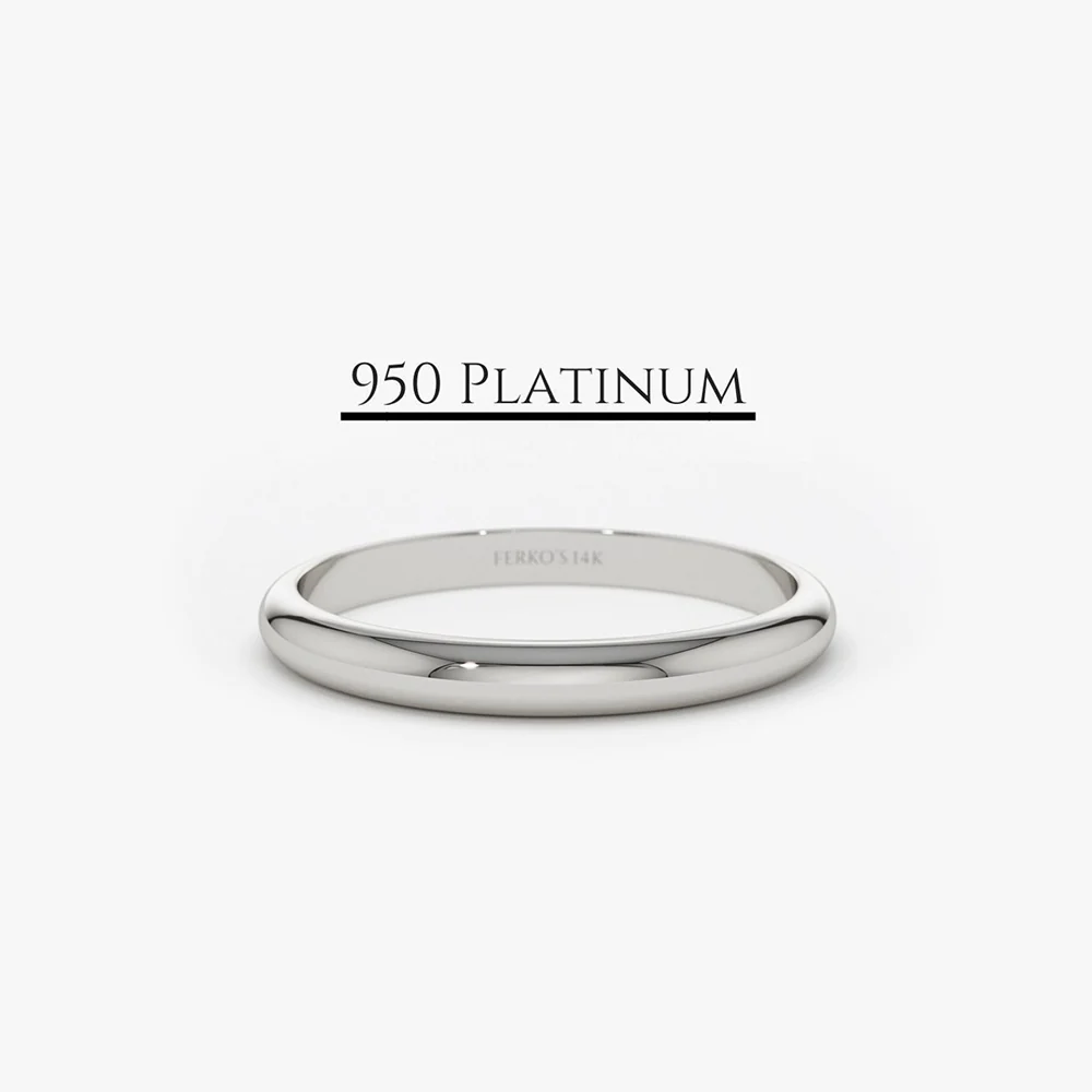 Platinum 2MM Dome Wedding Band