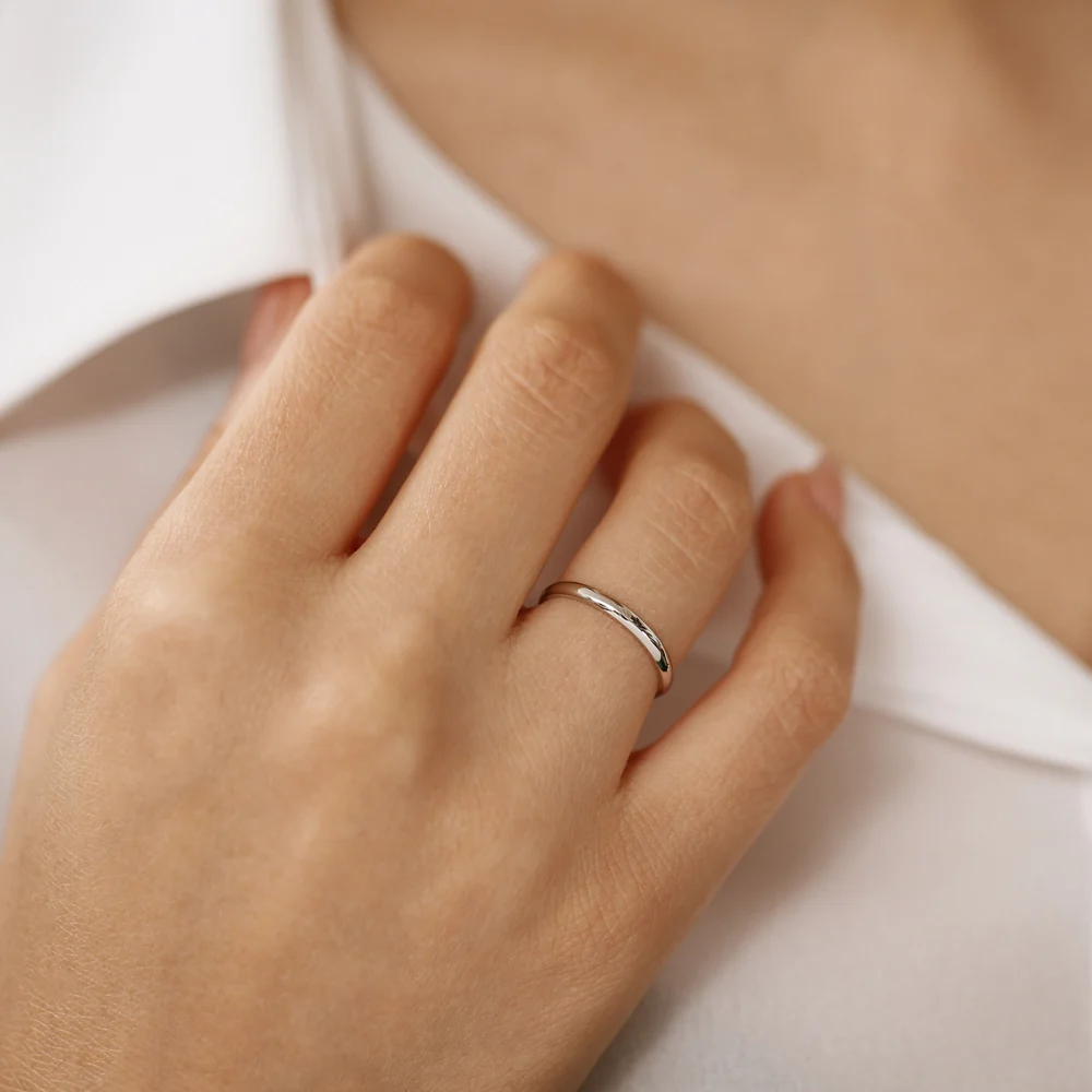 Platinum 2MM Dome Wedding Band - Image 3