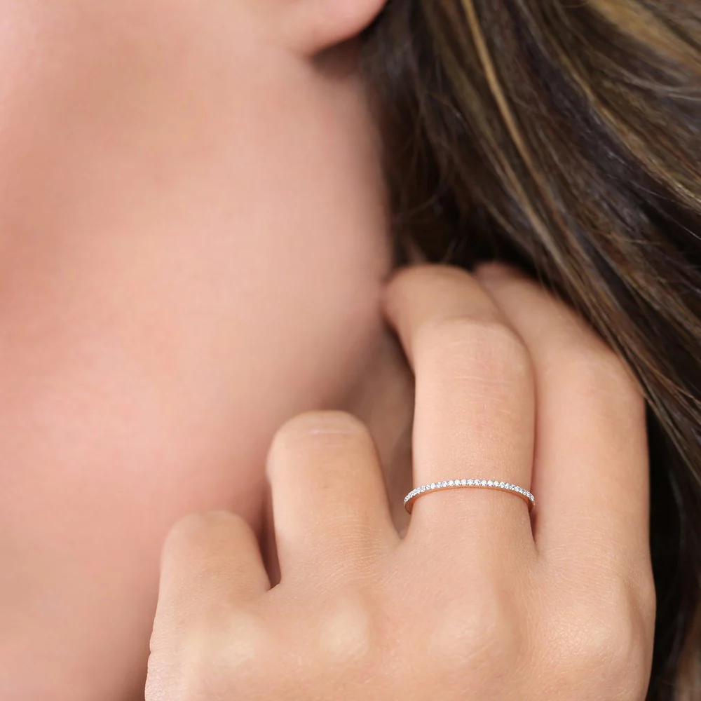 Platinum Micro Pave Diamond Eternity Ring - Image 3
