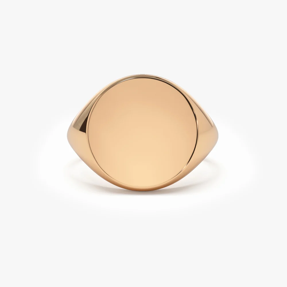 14k Gold Engravable Signet Ring - Image 4
