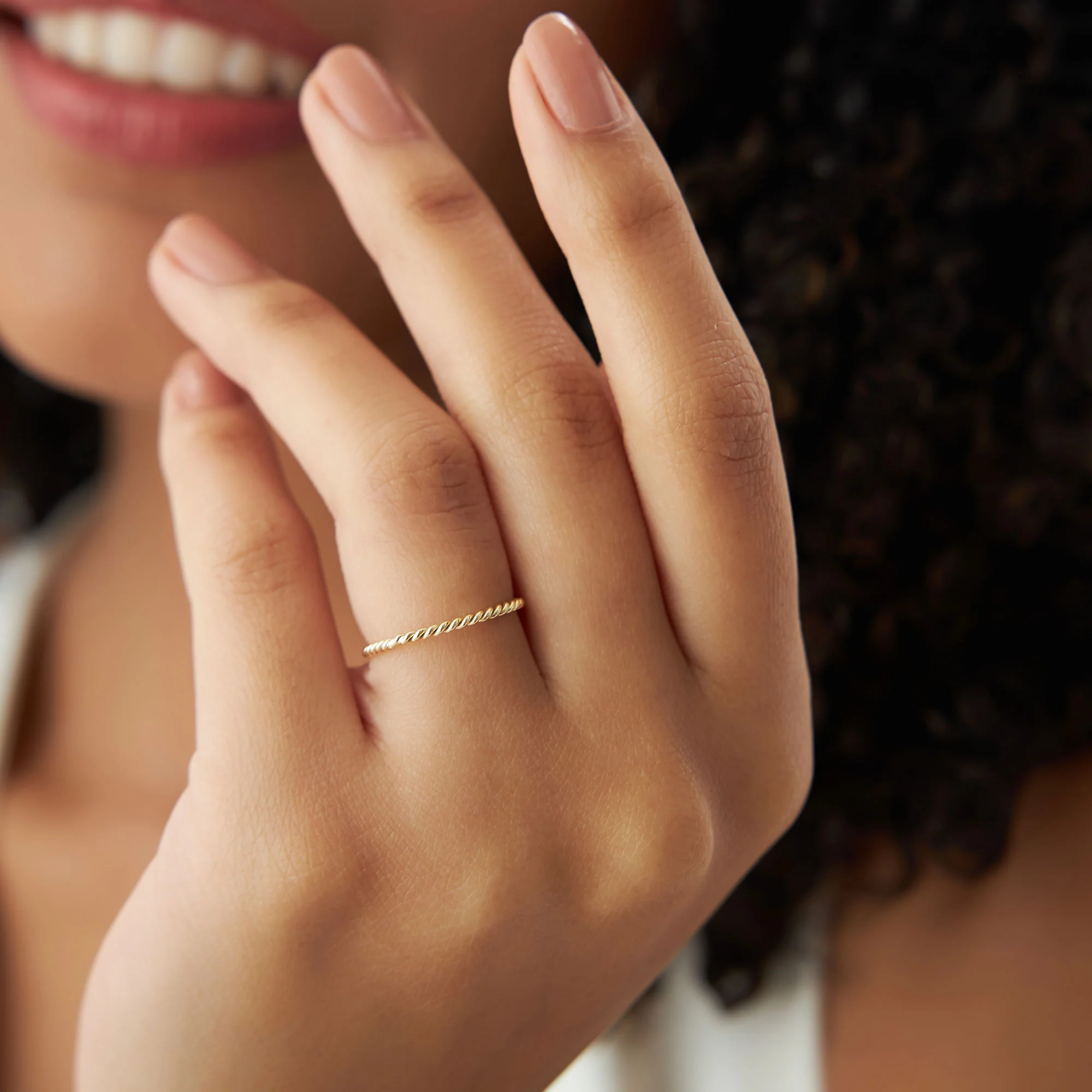 14K Gold Twisted Rope Ring Set - Image 8