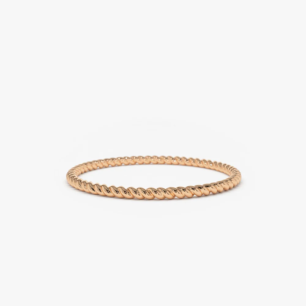 14K Gold Twists Rope Wedding Band - Image 6