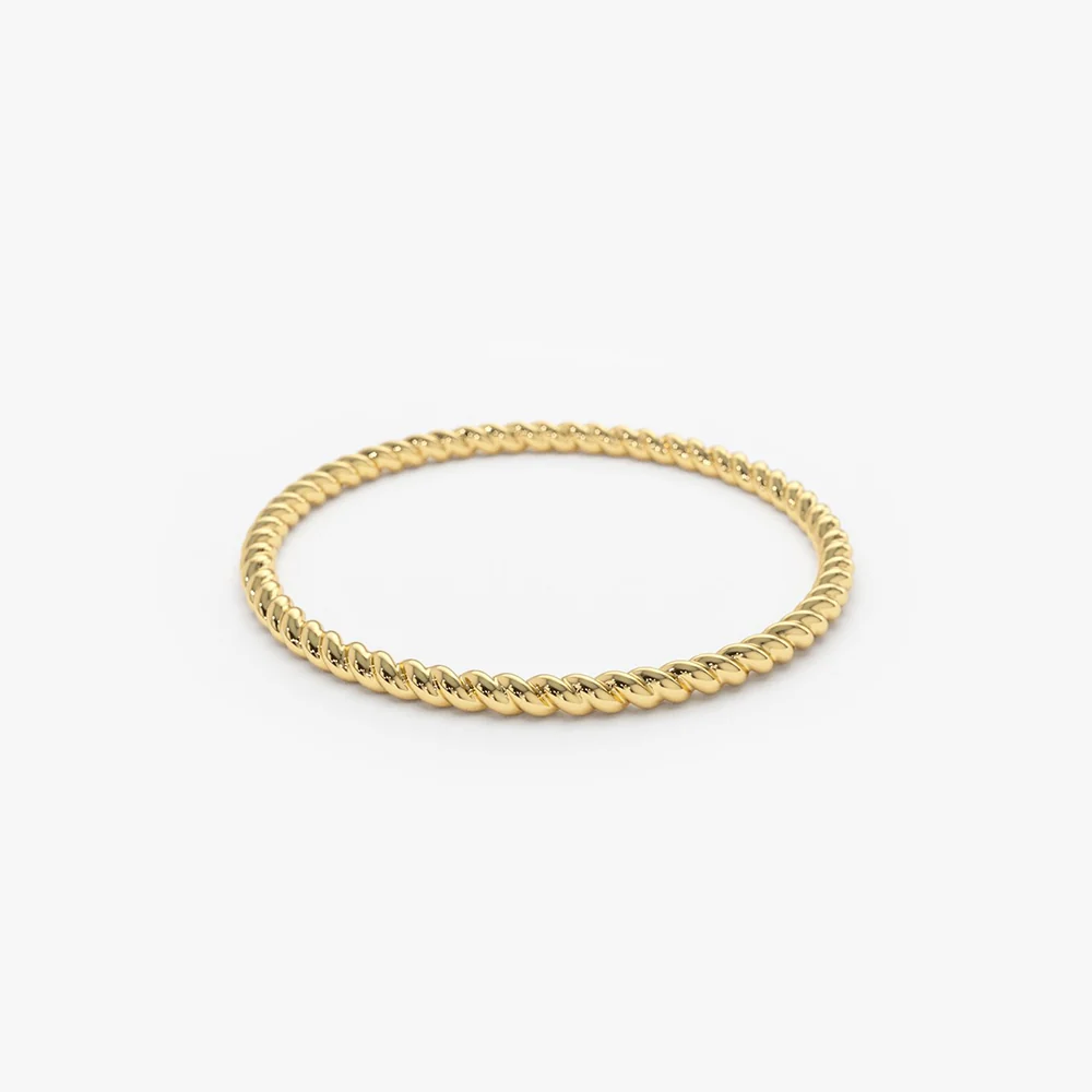 14K Gold Twists Rope Wedding Band - Image 9